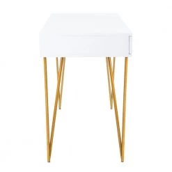 Pine 43.3 in. White/Gold 2-Drawer Writing Desk by SAFAVIEH -Safavieh Sales Store white gold safavieh writing desks fox2238c c3 1000