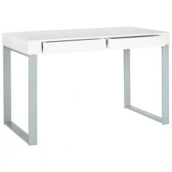 Barton 48 in. White/Gray 2-Drawer Writing Desk by SAFAVIEH -Safavieh Sales Store white gray safavieh writing desks fox2206a 31 1000