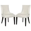 Lester 19 in. Black/White Leather Dining Chair (Set of 2) by SAFAVIEH -Safavieh Sales Store white leather espresso safavieh dining chairs mcr4709n set2 64 1000