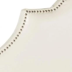 Hallmar White Faux Leather King Upholstered Headboard by SAFAVIEH 11 Hallmar White Faux Leather King Upholstered Headboard by SAFAVIEH -Safavieh Sales Store white leather safavieh headboards mcr4027n 31 1000
