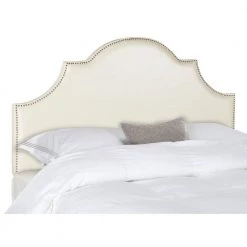 Hallmar White Faux Leather King Upholstered Headboard by SAFAVIEH