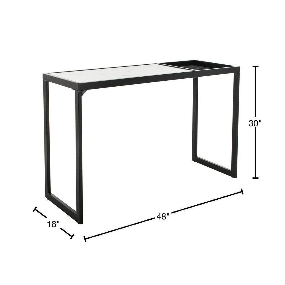Zuri 48 in. White/Black Console Table by SAFAVIEH 5 Zuri 48 in. White/Black Console Table by SAFAVIEH - Image 3