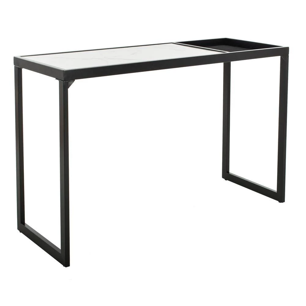 Zuri 48 in. White/Black Console Table by SAFAVIEH 7 Zuri 48 in. White/Black Console Table by SAFAVIEH - Image 5