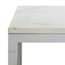 Bethany White/Chrome End Table by SAFAVIEH -Safavieh Sales Store white marble chrome safavieh end side tables acc6201b 4f 1000