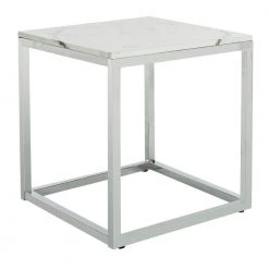 Bethany White/Chrome End Table by SAFAVIEH -Safavieh Sales Store white marble chrome safavieh end side tables acc6201b c3 1000