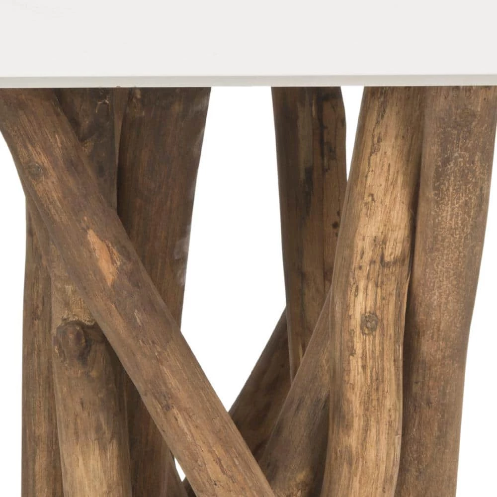 Hartwick White/Beige Side Table by SAFAVIEH 7 Hartwick White/Beige Side Table by SAFAVIEH - Image 5