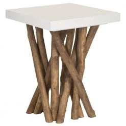 Hartwick White/Beige Side Table by SAFAVIEH 10 Hartwick White/Beige Side Table by SAFAVIEH -Safavieh Sales Store white natural safavieh end side tables fox1019a 4f 1000