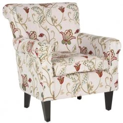 Hazina White/Red Club Arm Chair by SAFAVIEH 17 Hazina White/Red Club Arm Chair by SAFAVIEH -Safavieh Sales Store white red safavieh accent chairs mcr1002a 31 1000