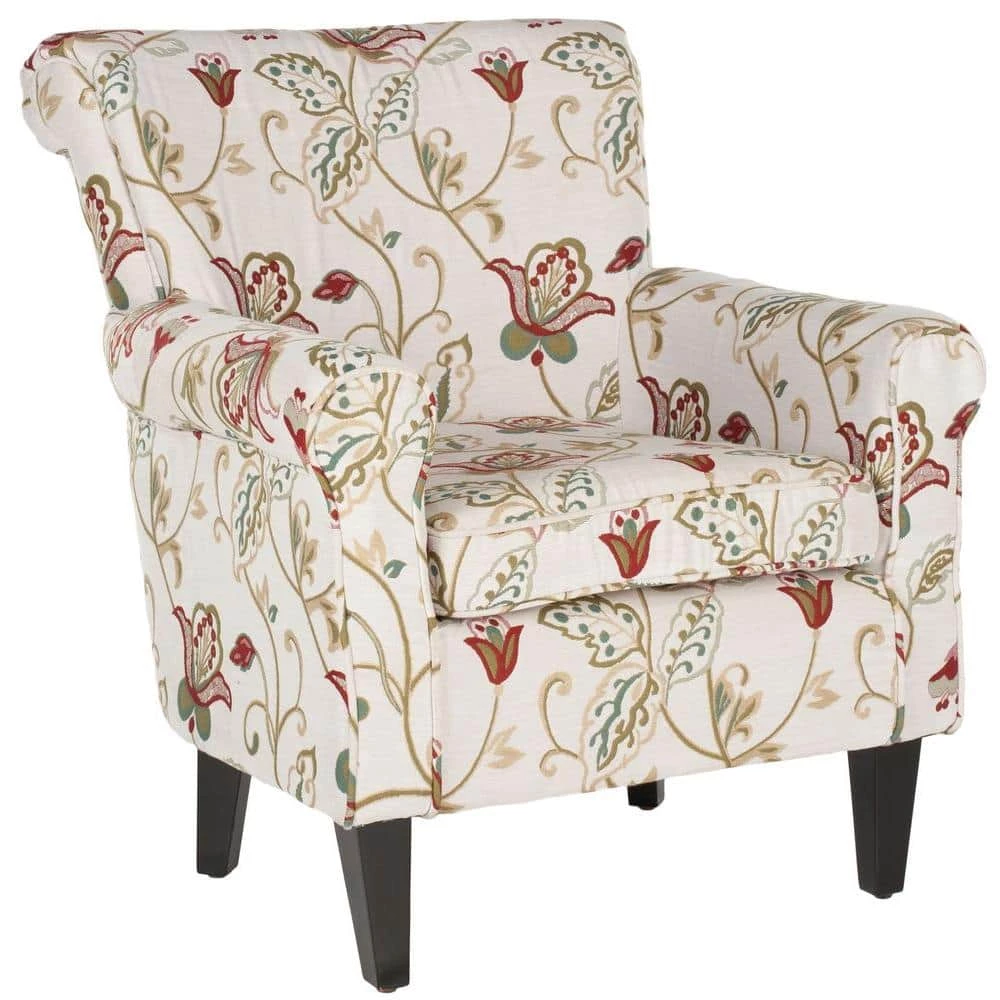 Hazina White/Red Club Arm Chair by SAFAVIEH 10 Hazina White/Red Club Arm Chair by SAFAVIEH - Image 8