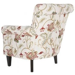 Hazina White/Red Club Arm Chair by SAFAVIEH 13 Hazina White/Red Club Arm Chair by SAFAVIEH -Safavieh Sales Store white red safavieh accent chairs mcr1002a c3 1000