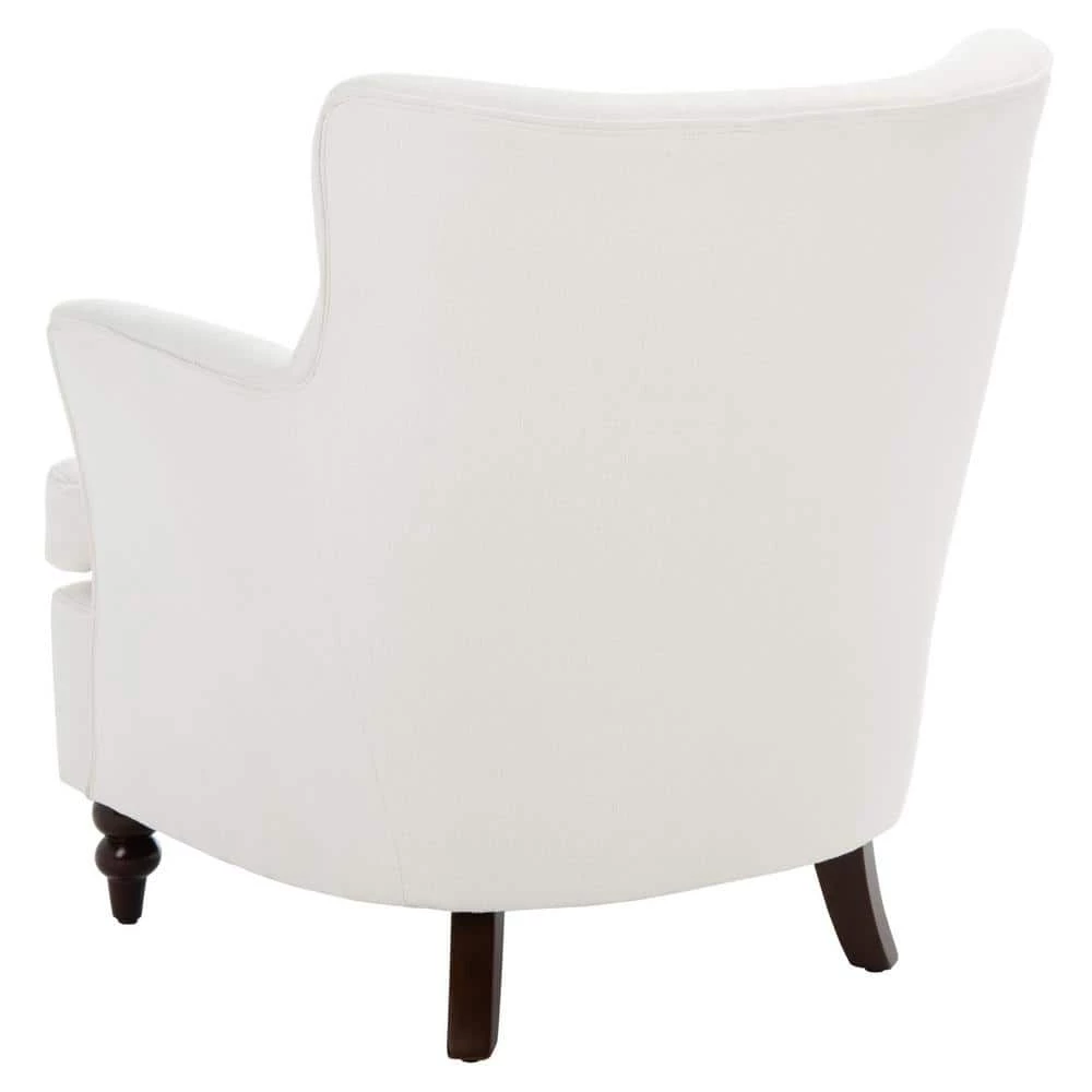 Levin White Upholstered Accent Chairs by SAFAVIEH 7 Levin White Upholstered Accent Chairs by SAFAVIEH - Image 5