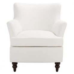 Levin White Upholstered Accent Chairs by SAFAVIEH