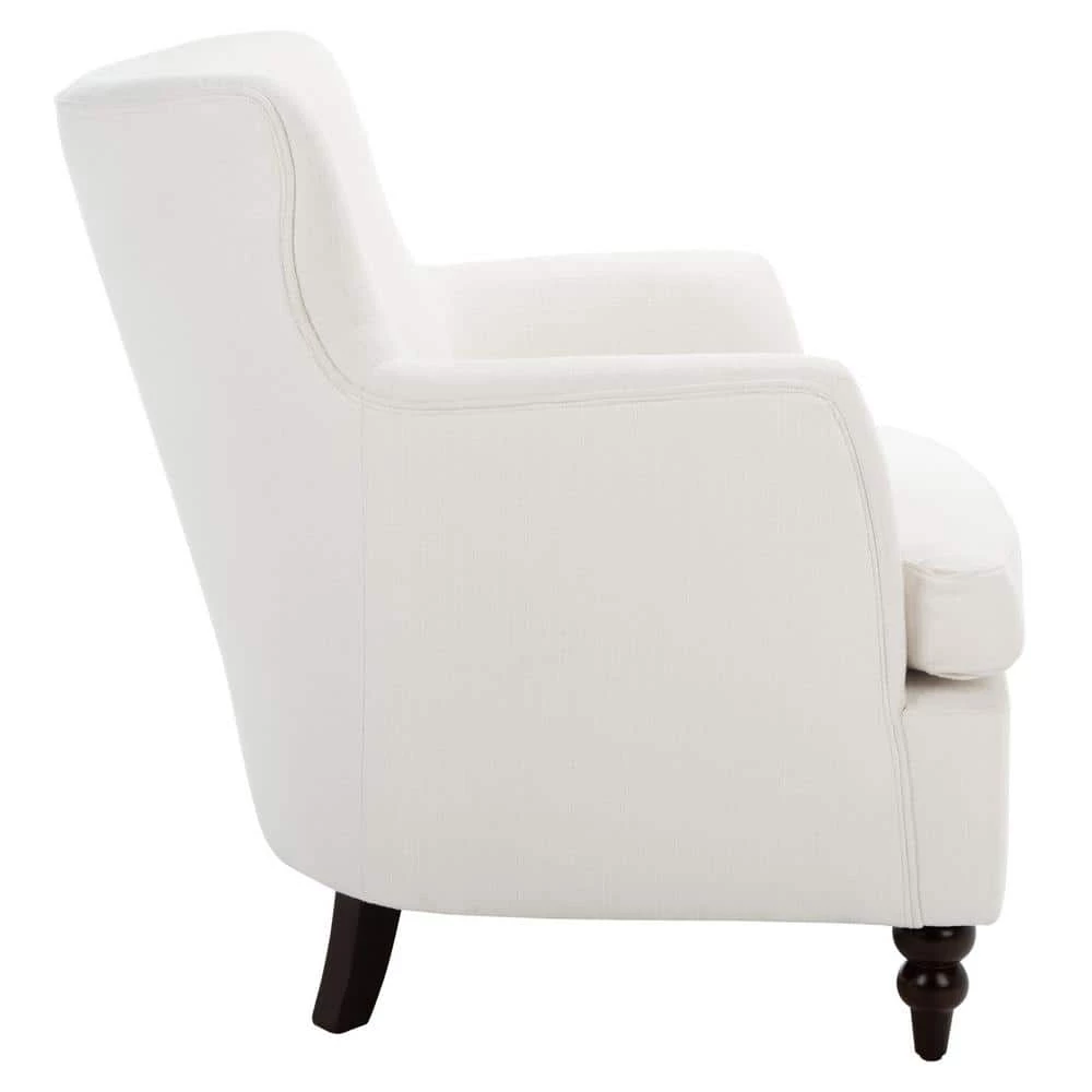 Levin White Upholstered Accent Chairs by SAFAVIEH 6 Levin White Upholstered Accent Chairs by SAFAVIEH - Image 4