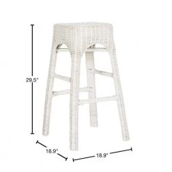 Percy 29.5 in. Wicker Counter Stool in White Distress by SAFAVIEH 12 Percy 29.5 in. Wicker Counter Stool in White Distress by SAFAVIEH -Safavieh Sales Store white safavieh bar stools wik6501a 40 1000