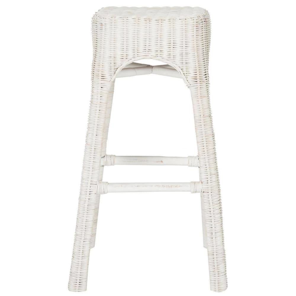 Percy 29.5 in. Wicker Counter Stool in White Distress by SAFAVIEH 9 Percy 29.5 in. Wicker Counter Stool in White Distress by SAFAVIEH - Image 7