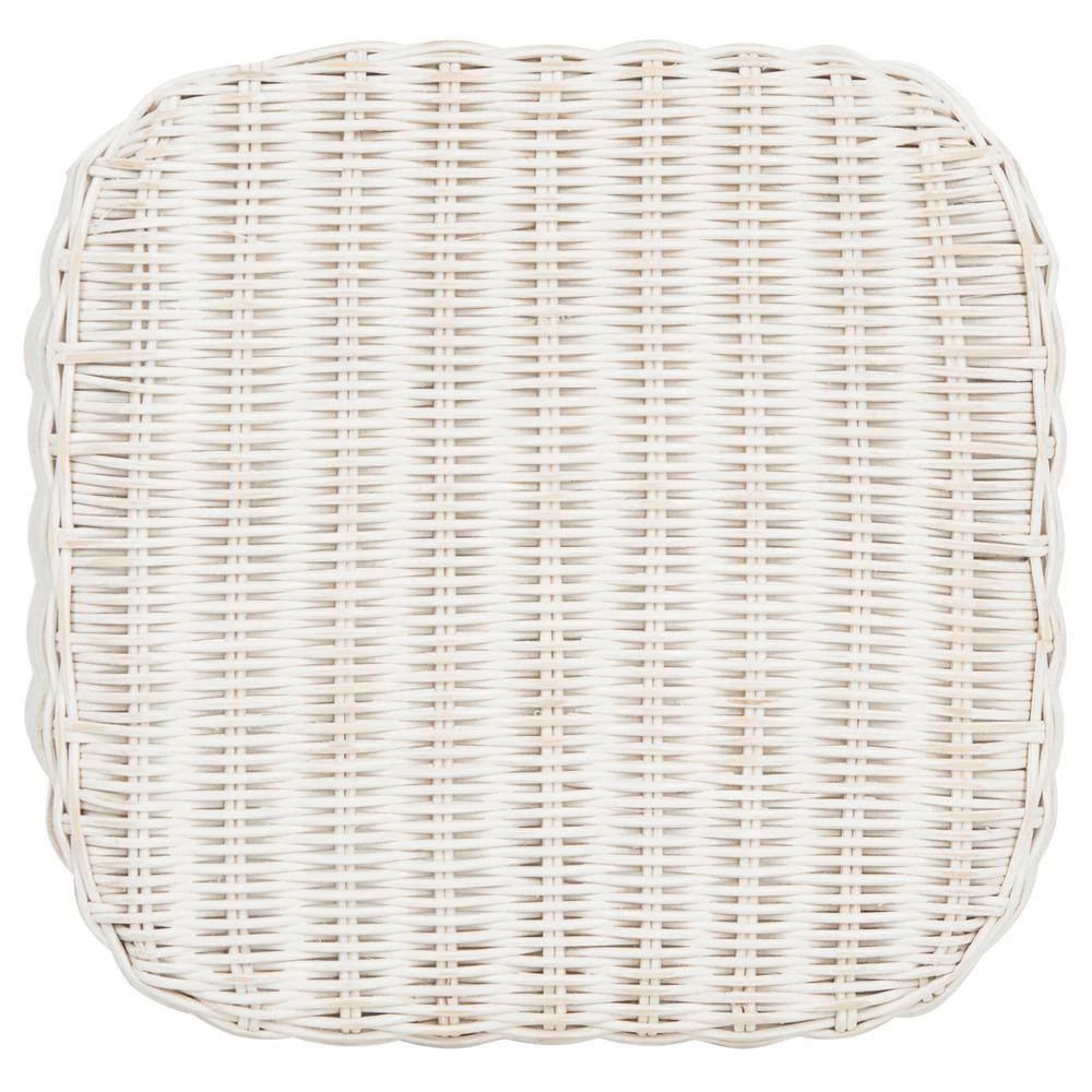 Percy 29.5 in. Wicker Counter Stool in White Distress by SAFAVIEH 6 Percy 29.5 in. Wicker Counter Stool in White Distress by SAFAVIEH - Image 4