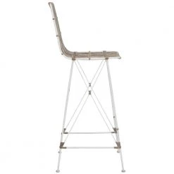 Minerva 29.5 in. Off-White Wicker Bar Stool (Set of 2) by SAFAVIEH -Safavieh Sales Store white safavieh bar stools wik6508c set2 4f 1000