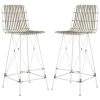 Minerva 29.5 in. Off-White Wicker Bar Stool (Set of 2) by SAFAVIEH -Safavieh Sales Store white safavieh bar stools wik6508c set2 64 1000
