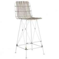 Minerva 29.5 in. Off-White Wicker Bar Stool (Set of 2) by SAFAVIEH -Safavieh Sales Store white safavieh bar stools wik6508c set2 c3 1000