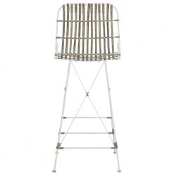 Minerva 29.5 in. Off-White Wicker Bar Stool (Set of 2) by SAFAVIEH -Safavieh Sales Store white safavieh bar stools wik6508c set2 fa 1000