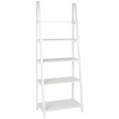 72.2 in. White Wood 5-shelf Ladder Bookcase with Open Back by SAFAVIEH -Safavieh Sales Store white safavieh bookcases bookshelves amh6544d 4f 1000