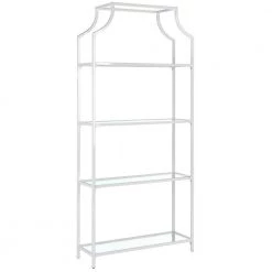 Slater 80 in. White Metal 4-shelf Bookcase by SAFAVIEH -Safavieh Sales Store white safavieh bookcases bookshelves fox6298a 31 1000