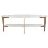 Woodruff 52 in. White/Brown Wood Coffee Table with Shelf by SAFAVIEH -Safavieh Sales Store white safavieh coffee tables fox8201a 64 1000