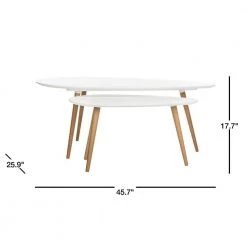 Saffron 46 in. White Wood Coffee Table by SAFAVIEH -Safavieh Sales Store white safavieh coffee tables fox8203a 40 1000