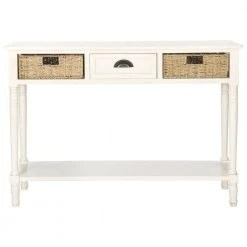 Winifred 45 in. 3-Drawer White Wood Console Table by SAFAVIEH -Safavieh Sales Store white safavieh console tables amh5730b c3 1000