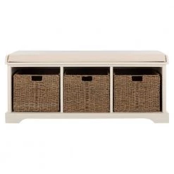 Lonan White Storage Bench by SAFAVIEH