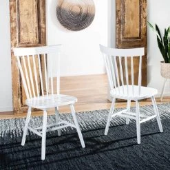 Riley White Wood Dining Chair (Set of 2) by SAFAVIEH 21 Riley White Wood Dining Chair (Set of 2) by SAFAVIEH -Safavieh Sales Store white safavieh dining chairs amh8500a set2 31 1000