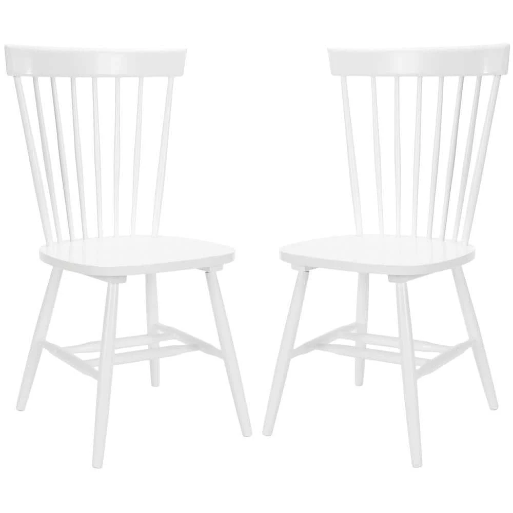 Riley White Wood Dining Chair (Set of 2) by SAFAVIEH 3 Riley White Wood Dining Chair (Set of 2) by SAFAVIEH