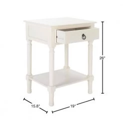 Haines 19 in. White Rectangle Wood Storage End Table by SAFAVIEH 17 Haines 19 in. White Rectangle Wood Storage End Table by SAFAVIEH -Safavieh Sales Store white safavieh end side tables acc5720d 40 1000