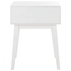 Keya 18 in. White Rectangle Wood Storage End Table by SAFAVIEH -Safavieh Sales Store white safavieh end side tables acc6601a 1f 1000