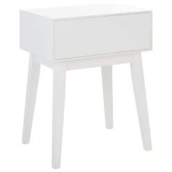Keya 18 in. White Rectangle Wood Storage End Table by SAFAVIEH -Safavieh Sales Store white safavieh end side tables acc6601a 44 1000