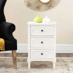 Rosaleen White Storage Side Table by SAFAVIEH -Safavieh Sales Store white safavieh end side tables amh5723b 31 1000