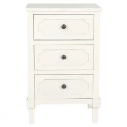 Rosaleen White Storage Side Table by SAFAVIEH