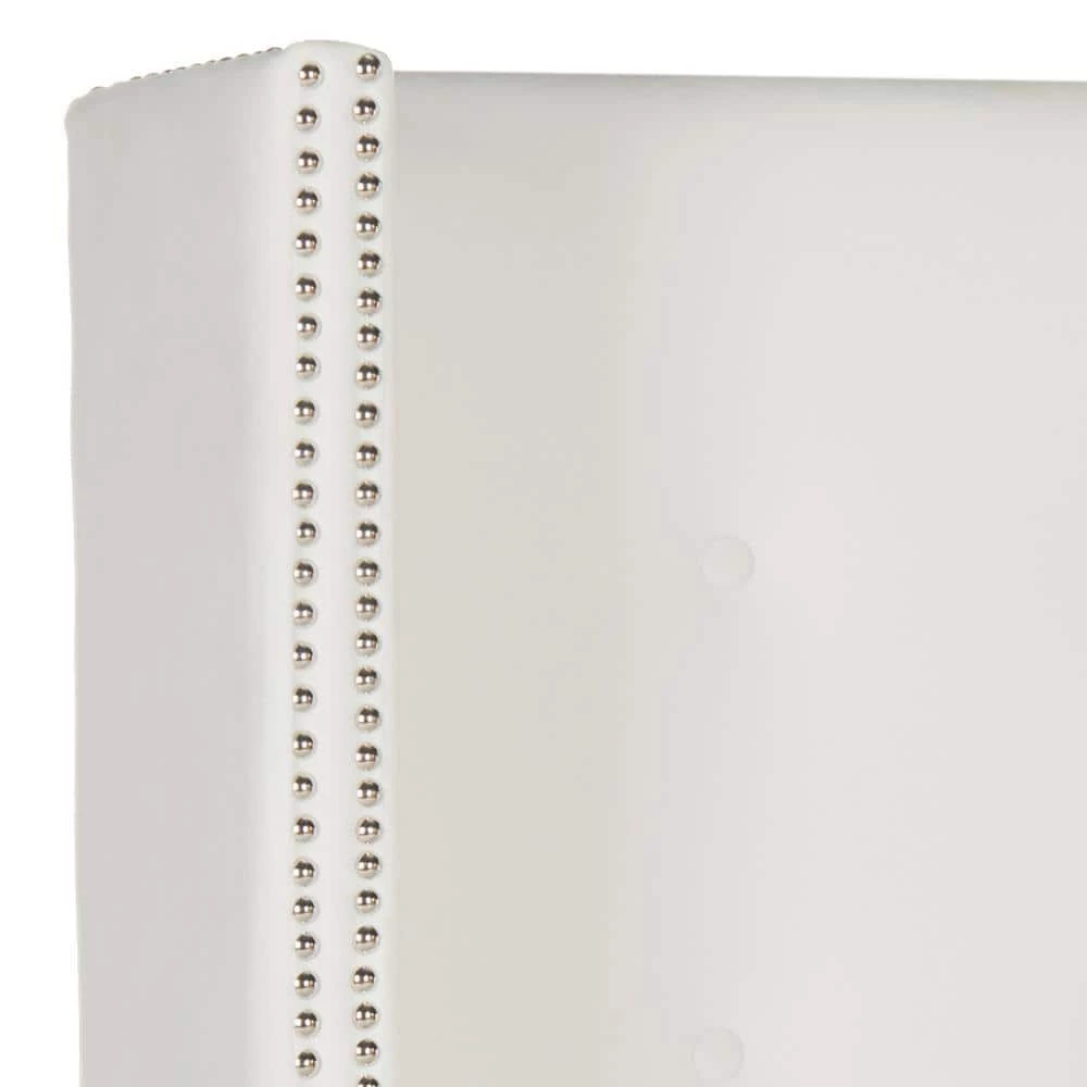 Keegan White Queen Upholstered Headboard by SAFAVIEH 5 Keegan White Queen Upholstered Headboard by SAFAVIEH - Image 3