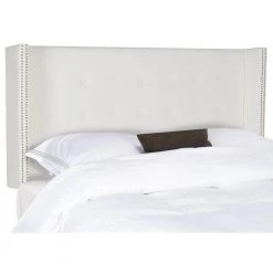 Keegan White Queen Upholstered Headboard by SAFAVIEH