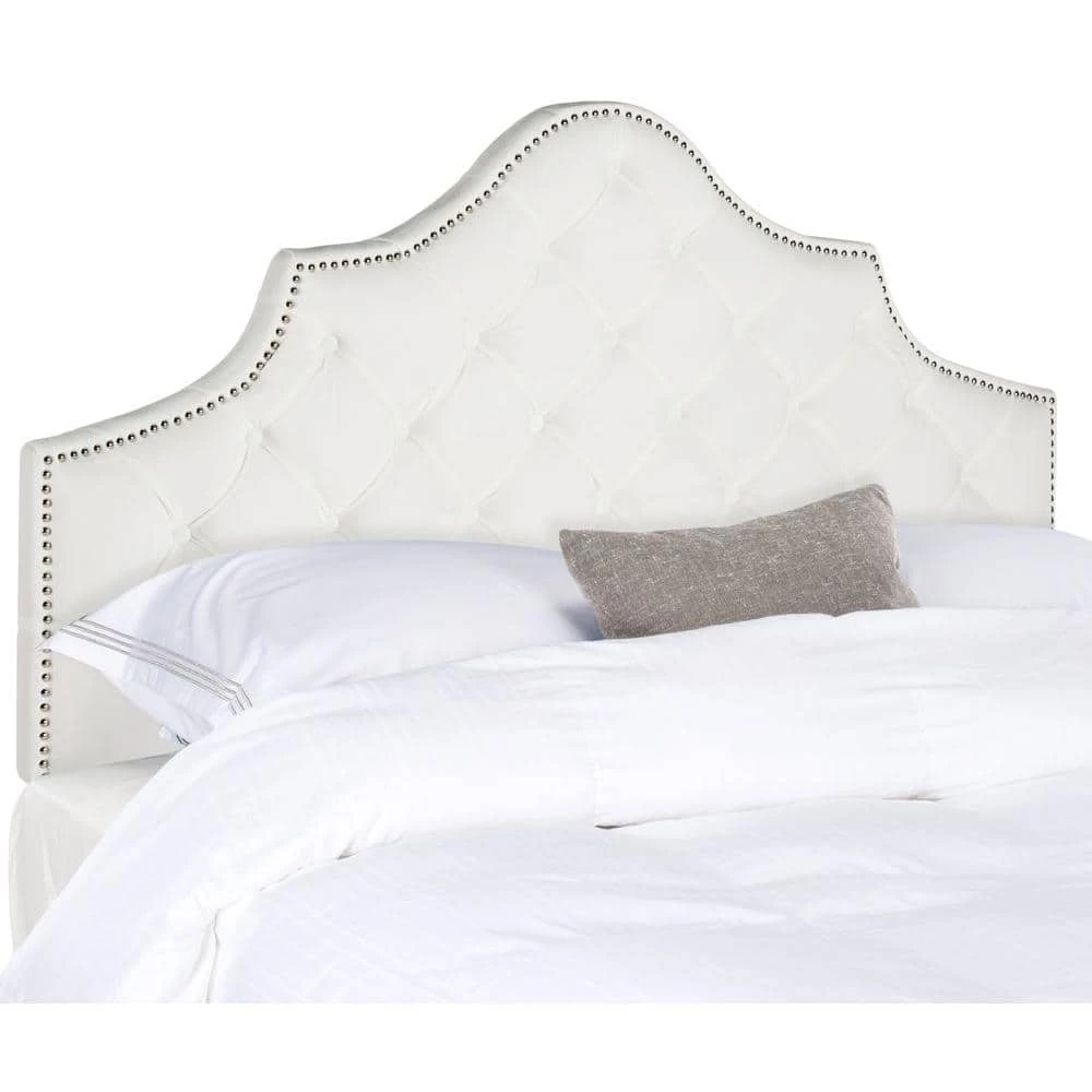 Arebelle White Full Upholstered Headboard by SAFAVIEH 3 Arebelle White Full Upholstered Headboard by SAFAVIEH
