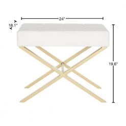 Badgley White Ottoman by SAFAVIEH -Safavieh Sales Store white safavieh ottomans fox2029b 40 1000
