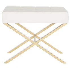 Badgley White Ottoman by SAFAVIEH