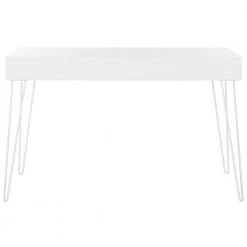 48 in. Rectangular White 2 Drawer Writing Desk with Built-In Storage by SAFAVIEH 19 48 in. Rectangular White 2 Drawer Writing Desk with Built-In Storage by SAFAVIEH -Safavieh Sales Store white safavieh writing desks fox2225a 1f 1000