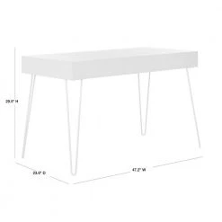 48 in. Rectangular White 2 Drawer Writing Desk with Built-In Storage by SAFAVIEH 15 48 in. Rectangular White 2 Drawer Writing Desk with Built-In Storage by SAFAVIEH -Safavieh Sales Store white safavieh writing desks fox2225a 40 1000