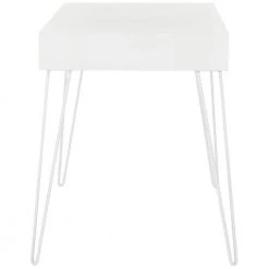 48 in. Rectangular White 2 Drawer Writing Desk with Built-In Storage by SAFAVIEH 18 48 in. Rectangular White 2 Drawer Writing Desk with Built-In Storage by SAFAVIEH -Safavieh Sales Store white safavieh writing desks fox2225a 4f 1000