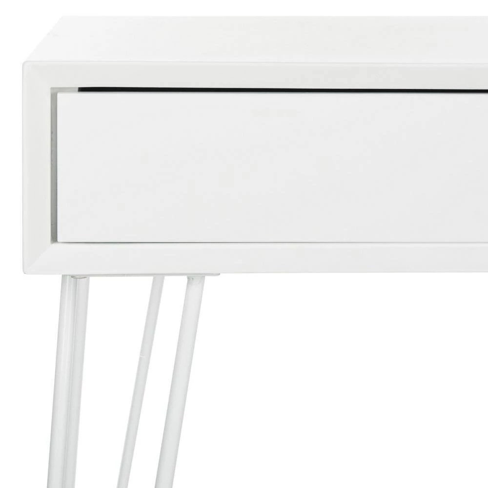 48 in. Rectangular White 2 Drawer Writing Desk with Built-In Storage by SAFAVIEH 12 48 in. Rectangular White 2 Drawer Writing Desk with Built-In Storage by SAFAVIEH - Image 10