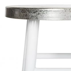 Kenzie 24 in. White/Silver Dipped Counter Stool by SAFAVIEH -Safavieh Sales Store white silver safavieh bar stools fox3211b 4f 1000