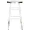 Kenzie 24 in. White/Silver Dipped Counter Stool by SAFAVIEH -Safavieh Sales Store white silver safavieh bar stools fox3211b 64 1000