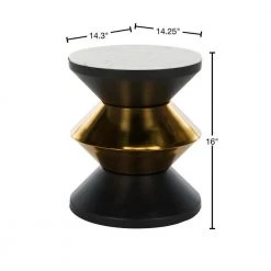 Azizi White/Black/Gold Side Table by SAFAVIEH 10 Azizi White/Black/Gold Side Table by SAFAVIEH -Safavieh Sales Store white stone black gold safavieh end side tables acc3202a 40 1000