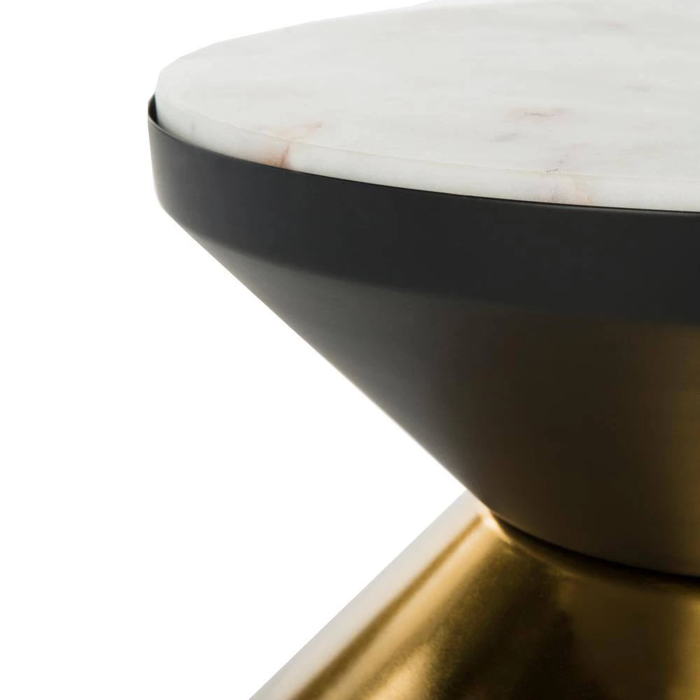 Azizi White/Black/Gold Side Table by SAFAVIEH 7 Azizi White/Black/Gold Side Table by SAFAVIEH - Image 5